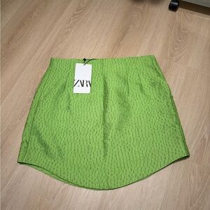 Zara Vibrant Green Mini Skirt